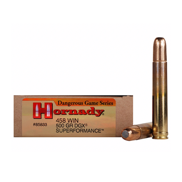 458 WIN MAG 500gr Ammunition - DGX Dangerous Game Series - HORNADY Pack 20