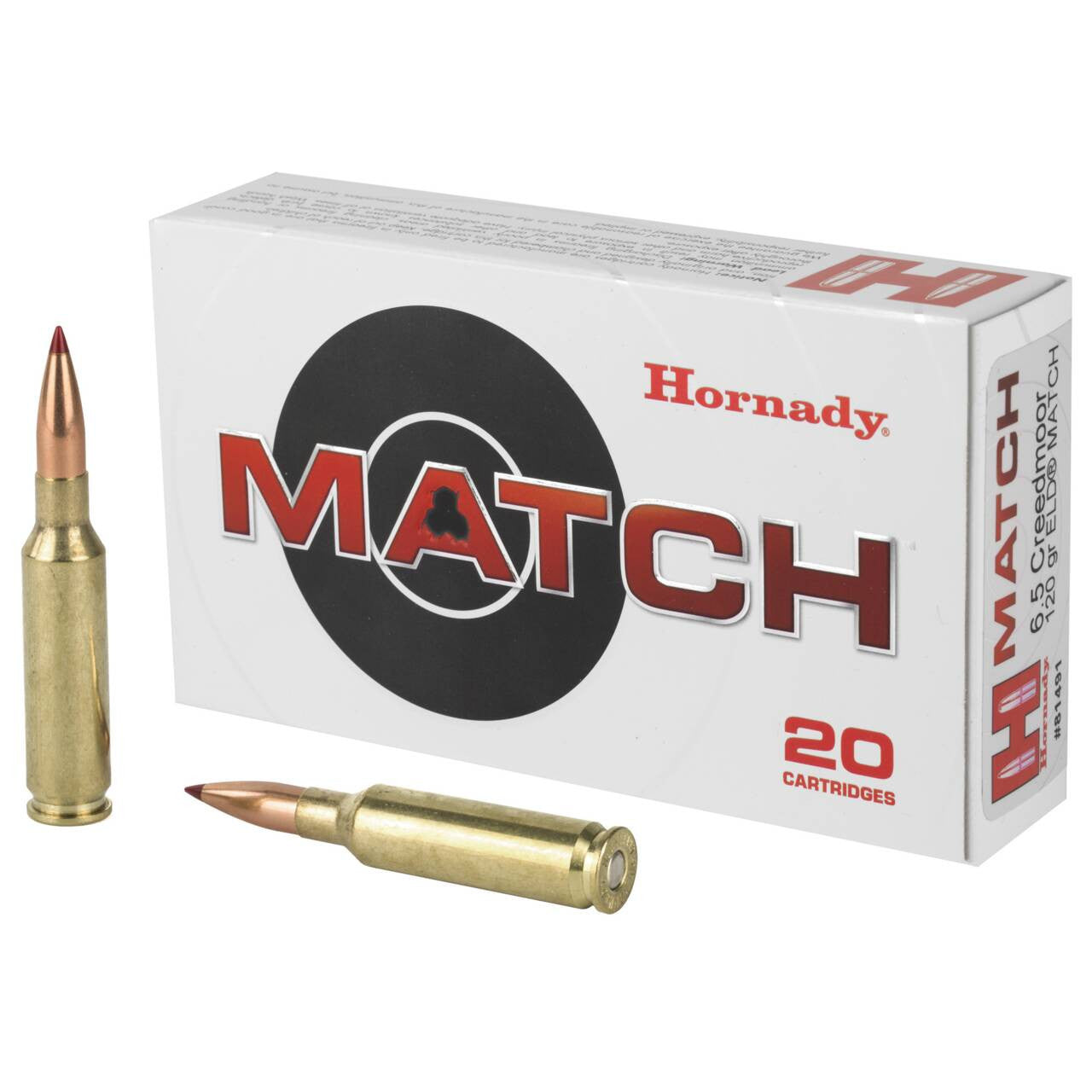 6.5 Creedmoor Ammunition - 120gr ELD MATCH- HORNADY Pack 20