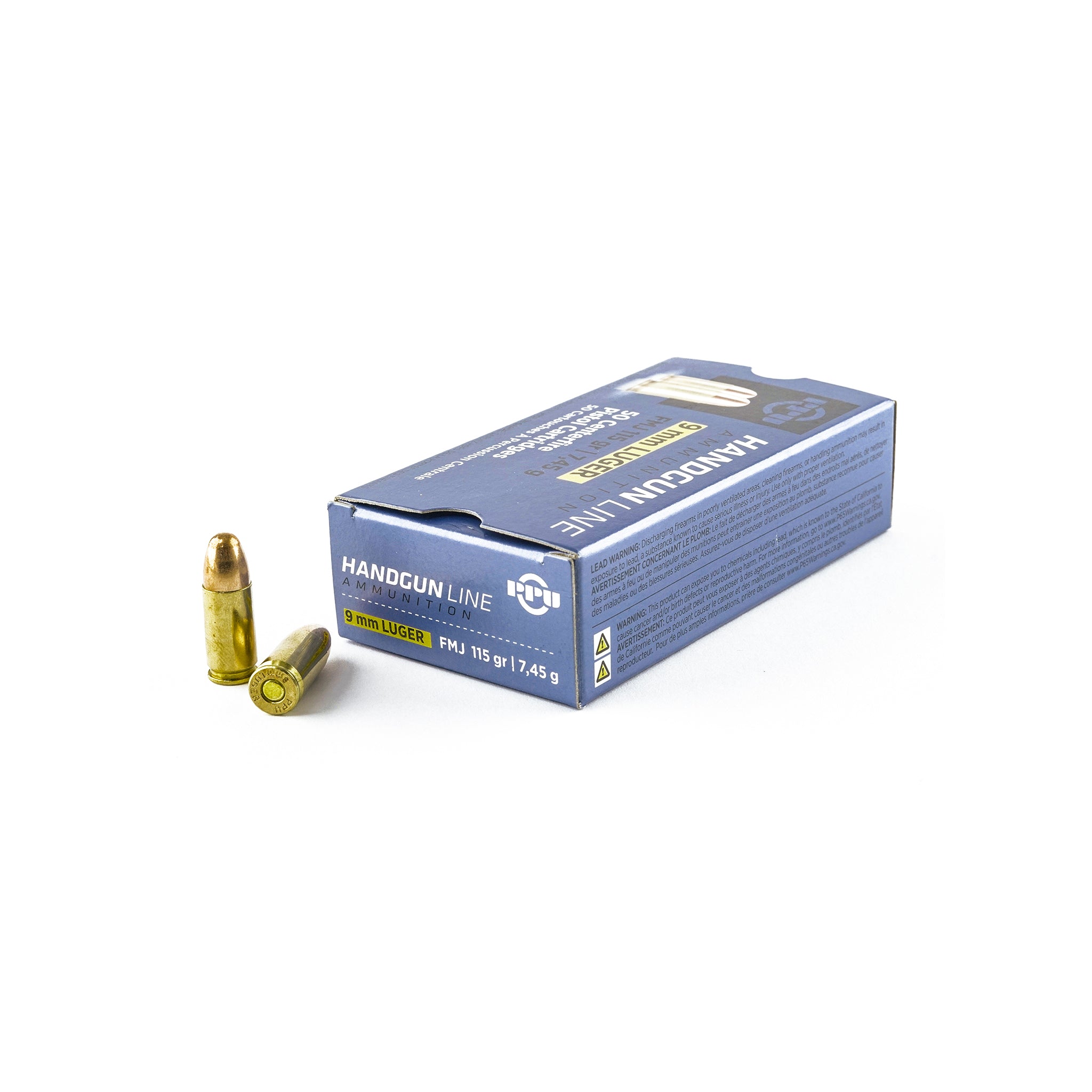 PPU Handgun 9mm Luger 115 Grain FMJ Ammo