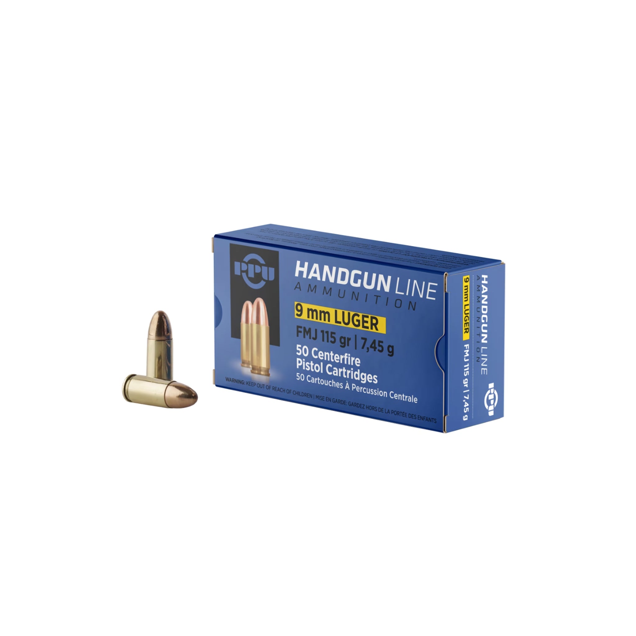 PPU Handgun 9mm Luger 115 Grain FMJ Ammo