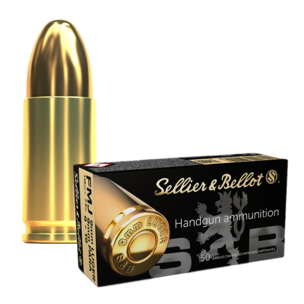 PISTOL CARTRIDGES 9 MM LUGER FMJ SUBSONIC, 140 GR, 50 PCS, SELLIER & BELLOT