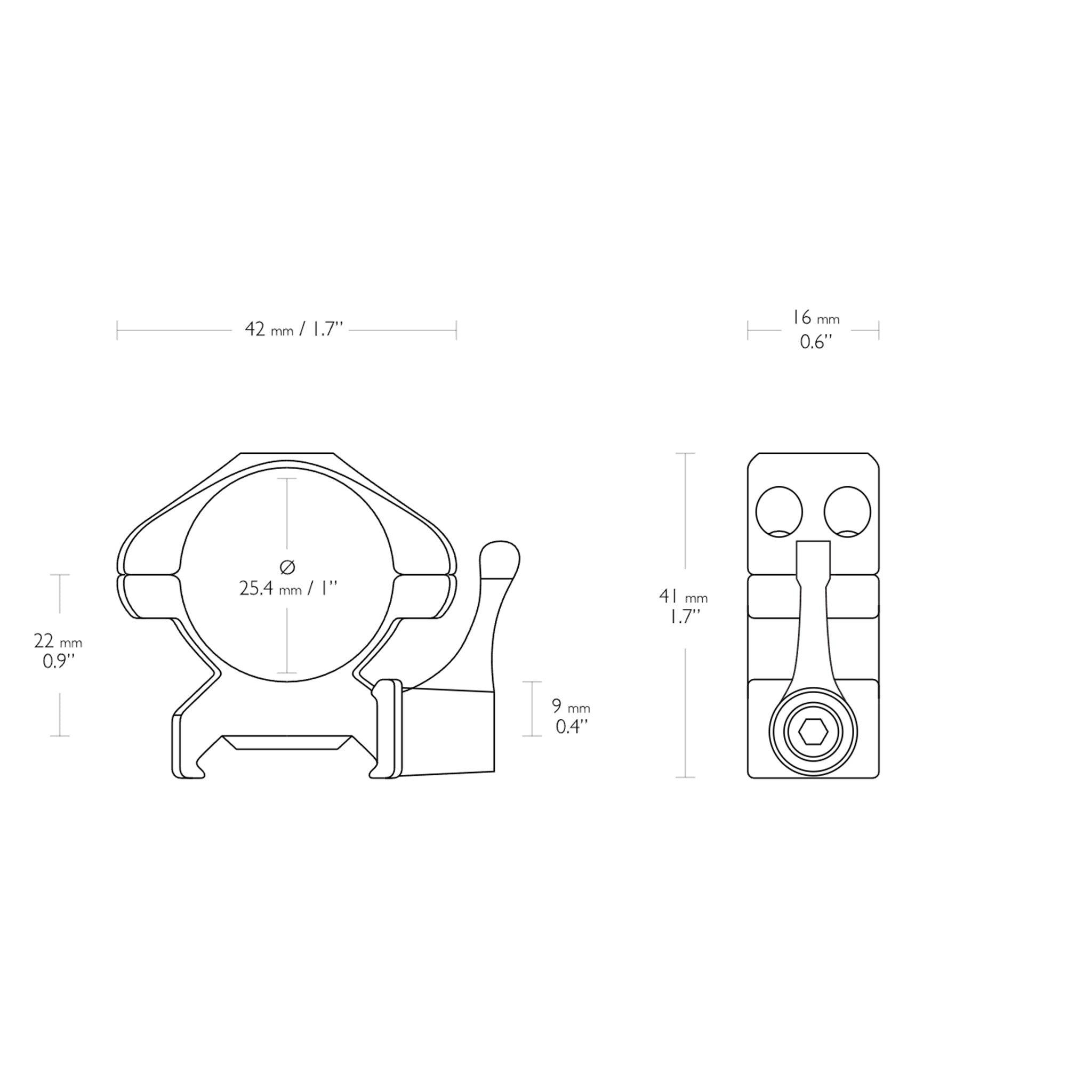 PRECISION STEEL RING MOUNTS 1 Inch