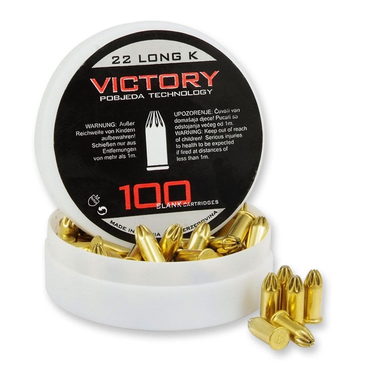 Victory .22 / 6mm Long K Brass Starter Starting Blanks - Tub of 100