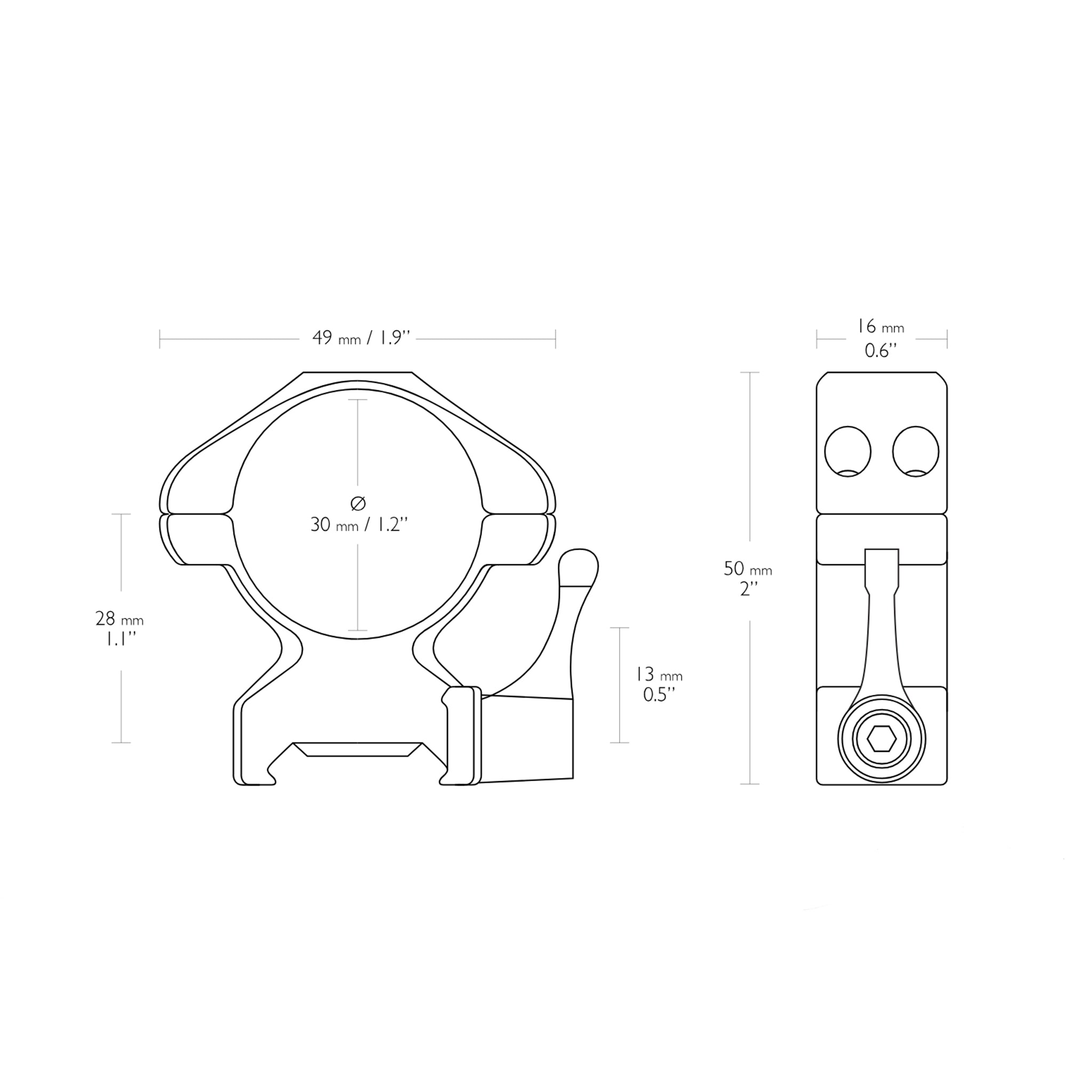 PRECISION STEEL RING MOUNTS 30MM